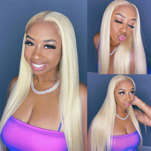 613 Blonde Straight 13x4 Lace Front Human Hair Wigs