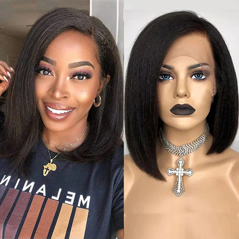Kinky Straight Human Hair Wig