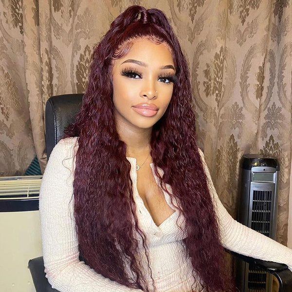 Water wave human hair wig