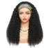 Kinky Curly Headband Human Hair Wigs
