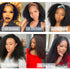 Kinky Curly Headband Human Hair Wigs