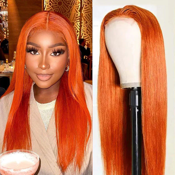 Orange Ginger Lace Front Wigs