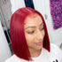 Straight red bob wig