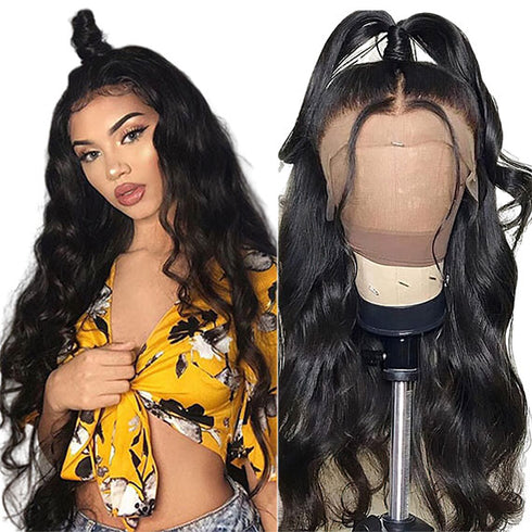 Body Wave Skin Melt 360 Lace Frontal Human Hair Wigs For Sale