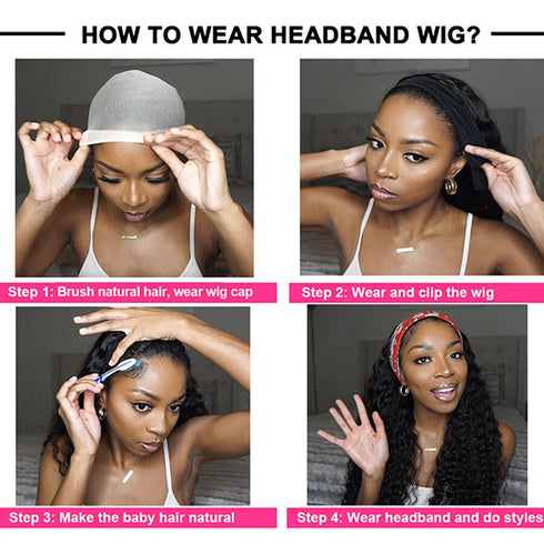 Glueless Headband Wigs Body Wave Human Hair Wigs For Sale